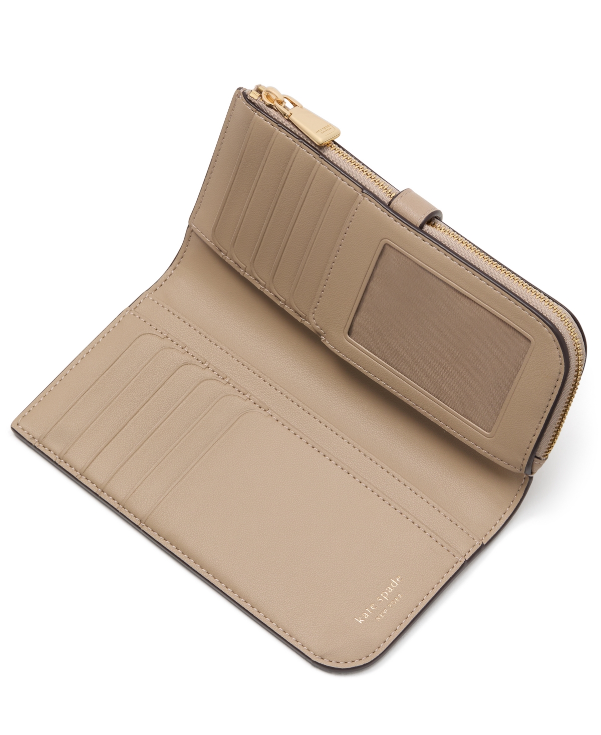 Shop Kate Spade Deco Pebbled Leather Zip Slim Wallet