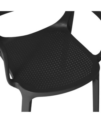 Outdoor Stackable Plastic Resin Patio Dining Armchair (Set of 2)