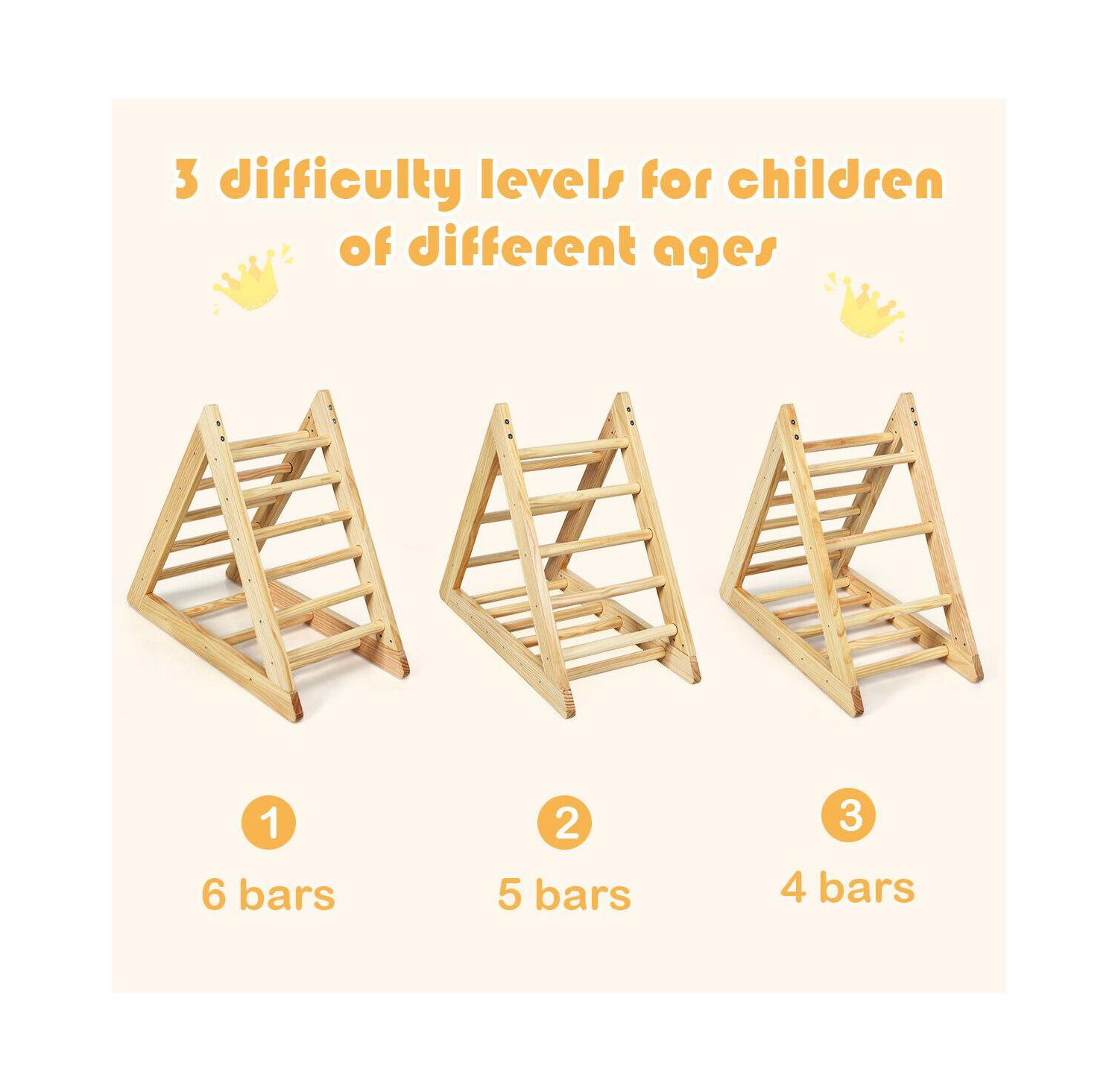 Wooden Triangle Climber for Toddler Step Training
