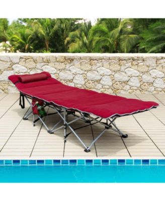 Folding Retractable Travel Camping Cot with Mattress and Carry Bag