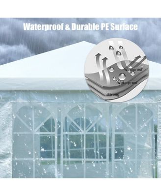 10 x 20 Feet 6 Sidewalls Canopy Tent with Carry Bag