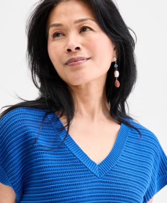 売れ筋商品|||スタイルアンドコー ニット&セーター アウター レディース Women's Cotton Rib-Knit Dolman-Sleeve Sweater, Exclusively at Macy's Abyss Blue Style & Co Women's Cotton Rib-Knit Dolman-Sleeve Sweater