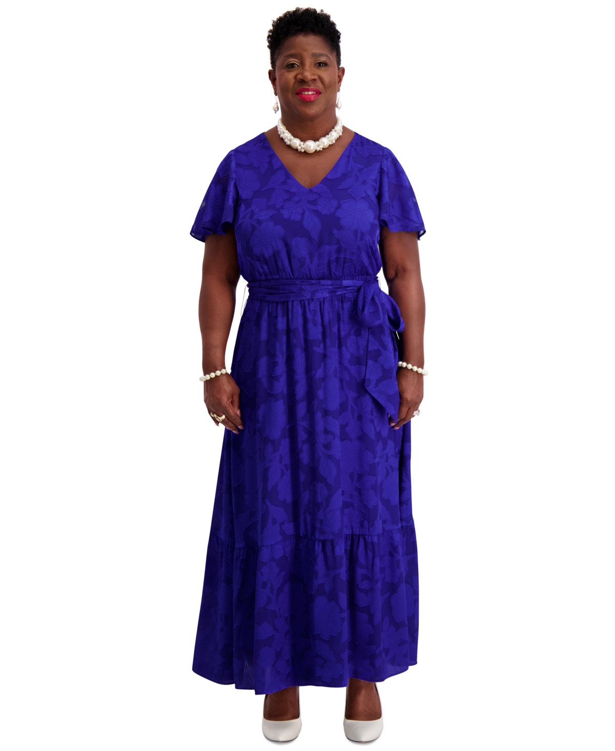 Kasper Flutter-sleeve Smock-waist Dress, Regular & Plus