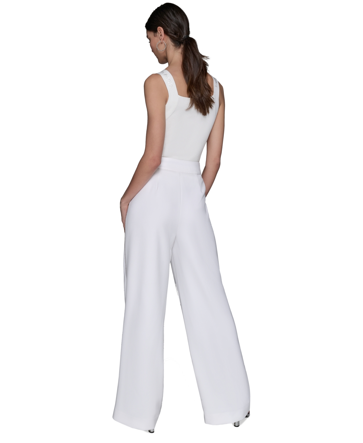 Shop Karl Lagerfeld Women's Embellished-side-seam Pants