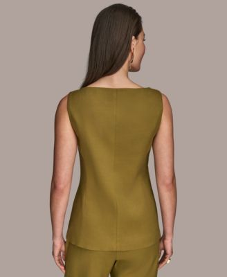 Women's Linen-Blend Vest, Regular & Petite