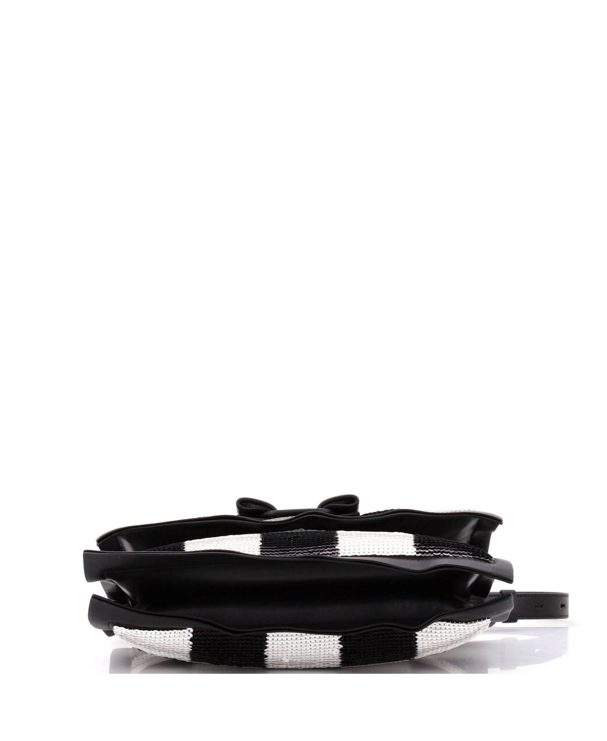 Pre-Owned Salvatore Ferragamo Small Viva Bow Flap Bag Sequin Embellished Leather