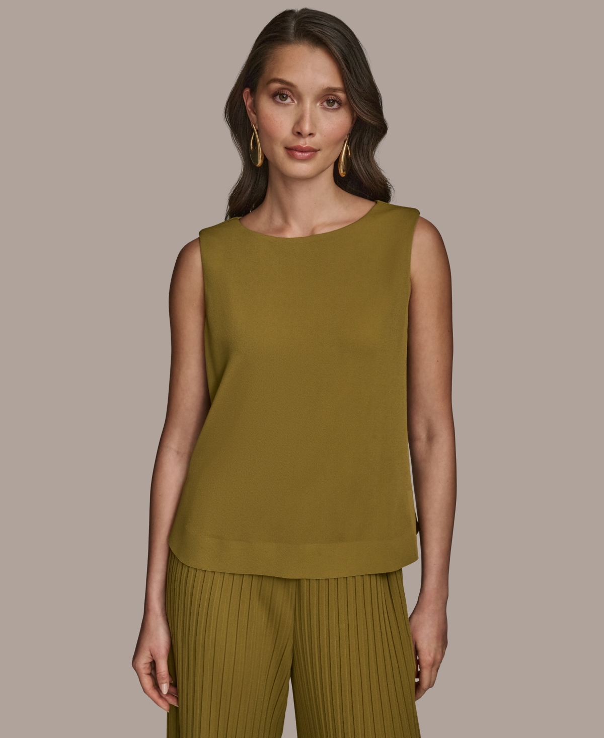 Women's Sleeveless Knit Top - Smoky Olive