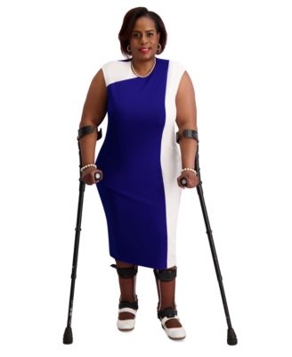 Women's Colorblocked Cap-Sleeve Dress, Regular & Plus Sizes