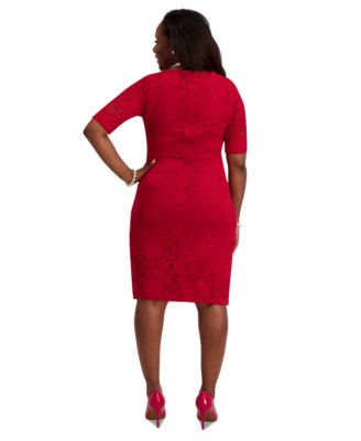 Women's Lace-Sleeve Sheath Dress, Regular & Plus Sizes