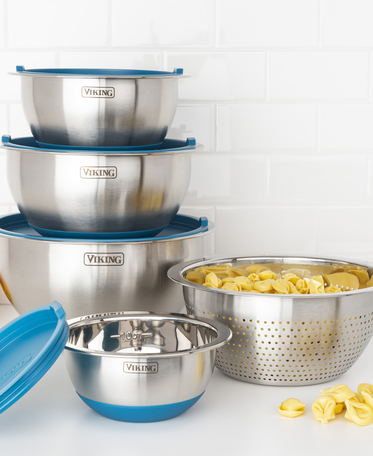 Viking 9 Pc Stainless Steel Bowl Set With Strainer