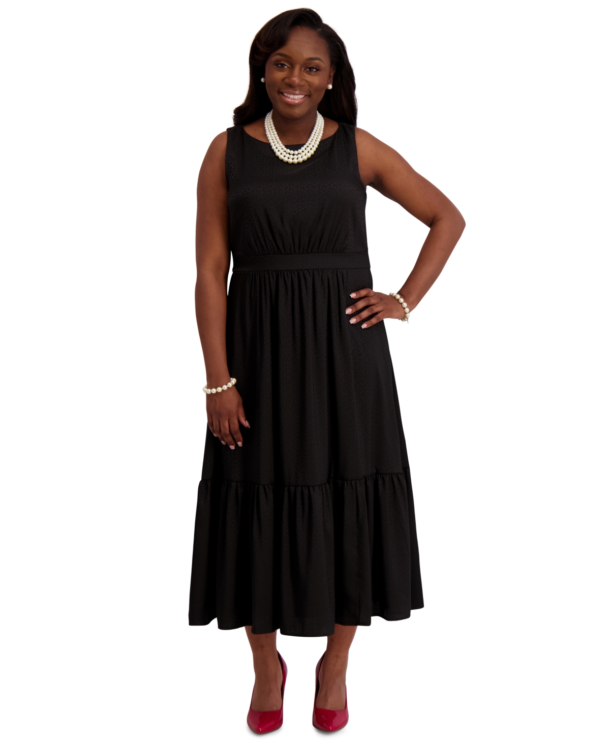 Kasper Women's Tiered Midi Dress, Regular & Plus Sizes