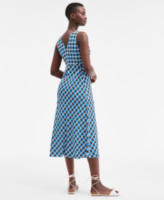 Women's Double V-Neck Sleeveless Midi Dress, Exclusively at Macy's