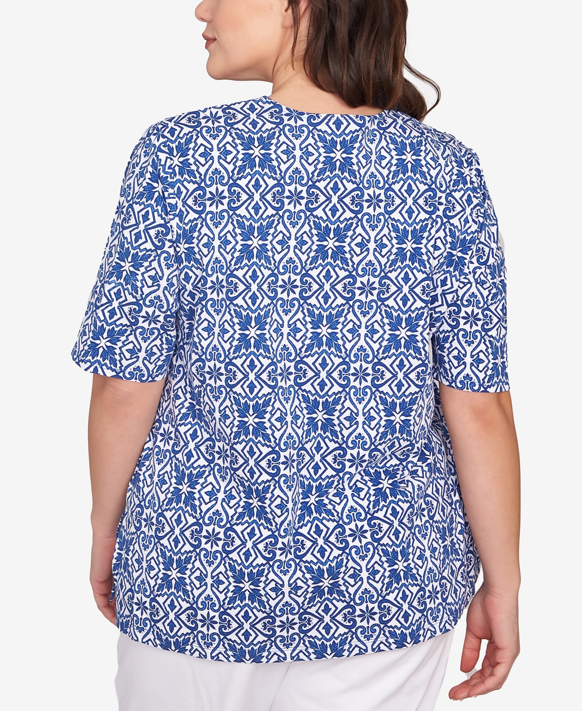 Ruby Rd. Plus Size Pacific Medallions Embellished Knit Top