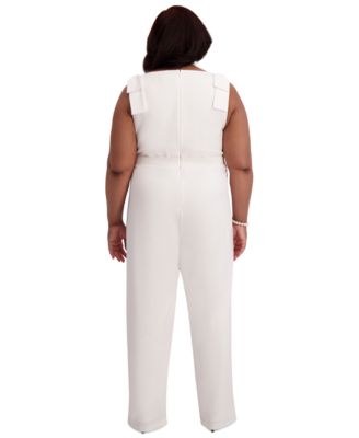 V-Neck Bow-Strap Jumpsuit, Regular & Plus Sizes