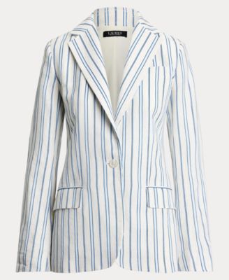 Ralph Lauren★Striped Linen-Blend Blazer Lauren Ralph Lauren Women's Striped Linen-Blend Blazer - Macy's