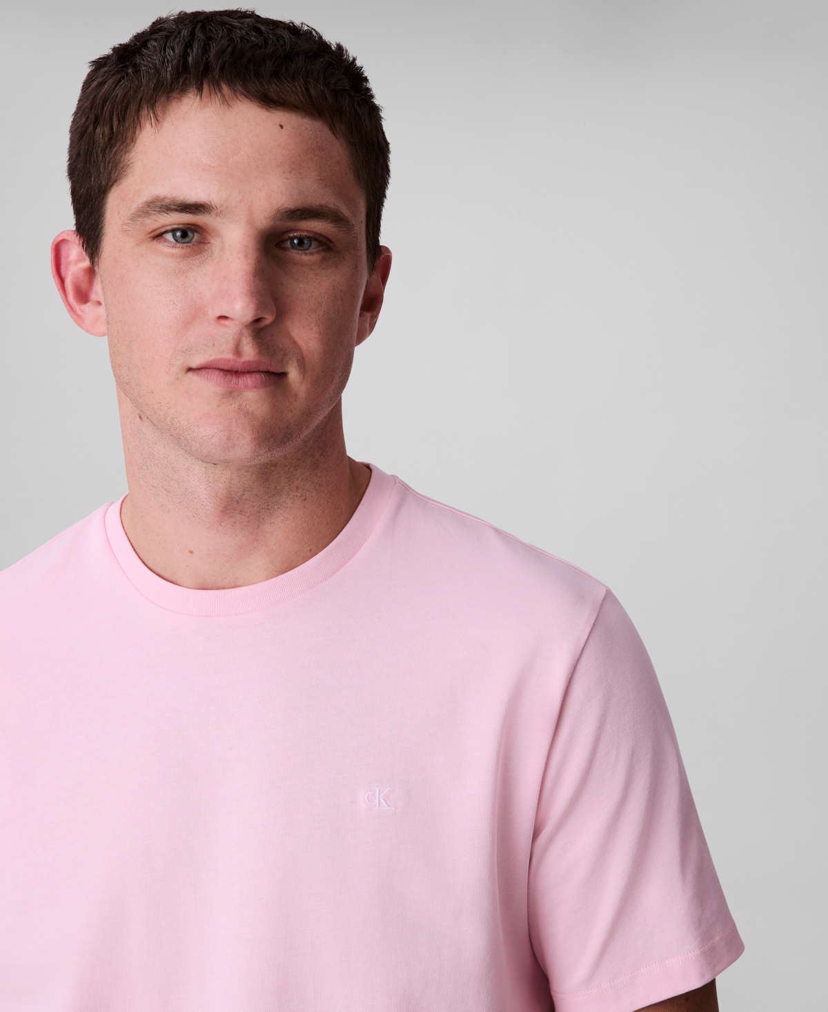 Shop Calvin Klein Men's Smooth Cotton Solid Crewneck T-shirt
