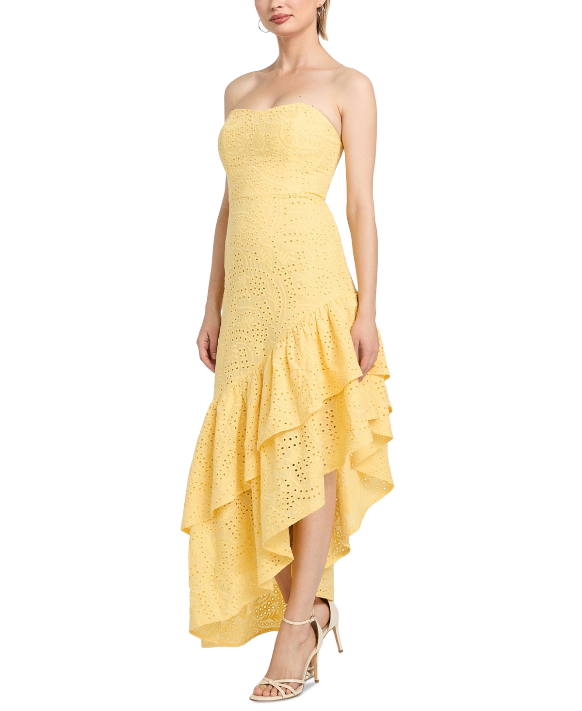 Guess Joyce Embroidered Eyelet Cotton High-low Dress