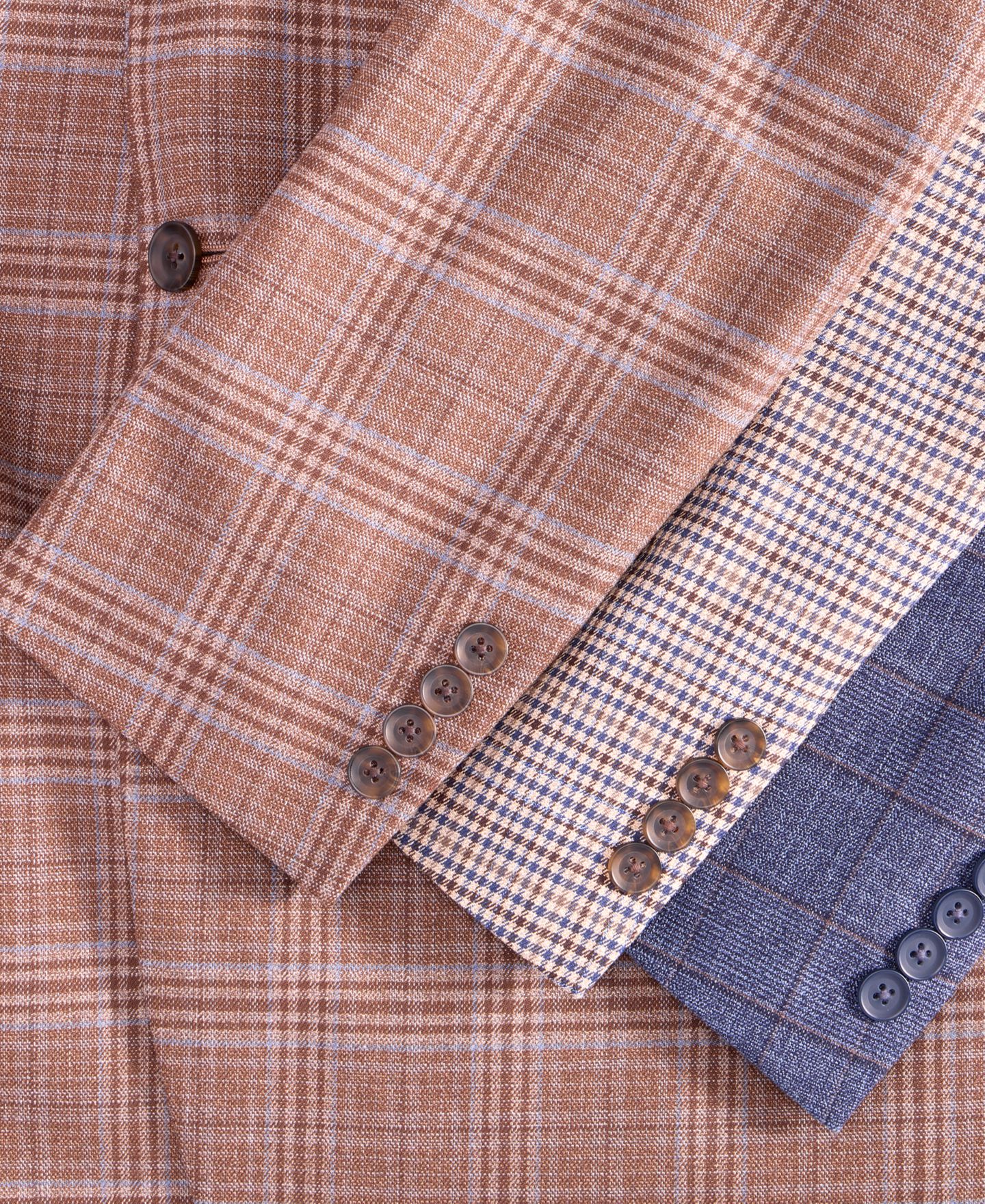 Мужской пиджак Kenneth Cole Reaction Slim-Fit Techni-Cole Plaid Sport Coat, цвет: Коричневый синий клетчатый — фото 5