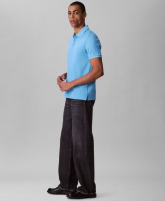 Men's Regular-Fit Smooth Cotton Monogram Logo Polo Shirt