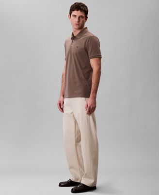 Men's Regular-Fit Smooth Cotton Monogram Logo Polo Shirt