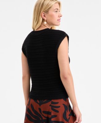 Women's Textured-Stitch Sleeveless Sweater, Exclusively at Macy's