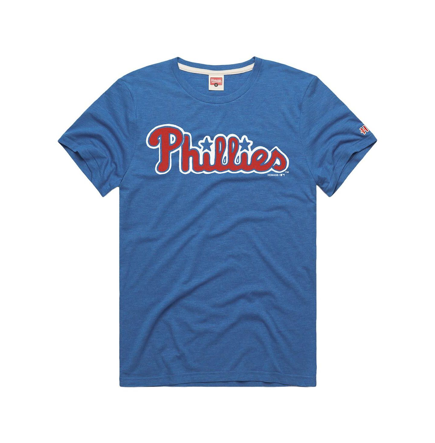 Мужская футболка Homage Royal Philadelphia Phillies Hyper Local Tri-Blend — фото 2