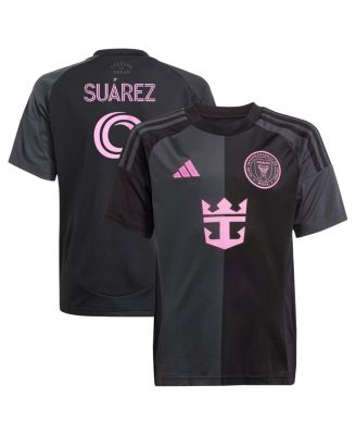 adidas - Big Boys and Girls Luis Suárez Black Inter Miami CF 2025 The Fortitude Kit Replica Player Jersey