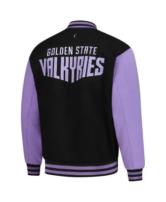 Men's and Women's Eclipse Black Golden State Valkyries Full-Snap Varsity Jacket