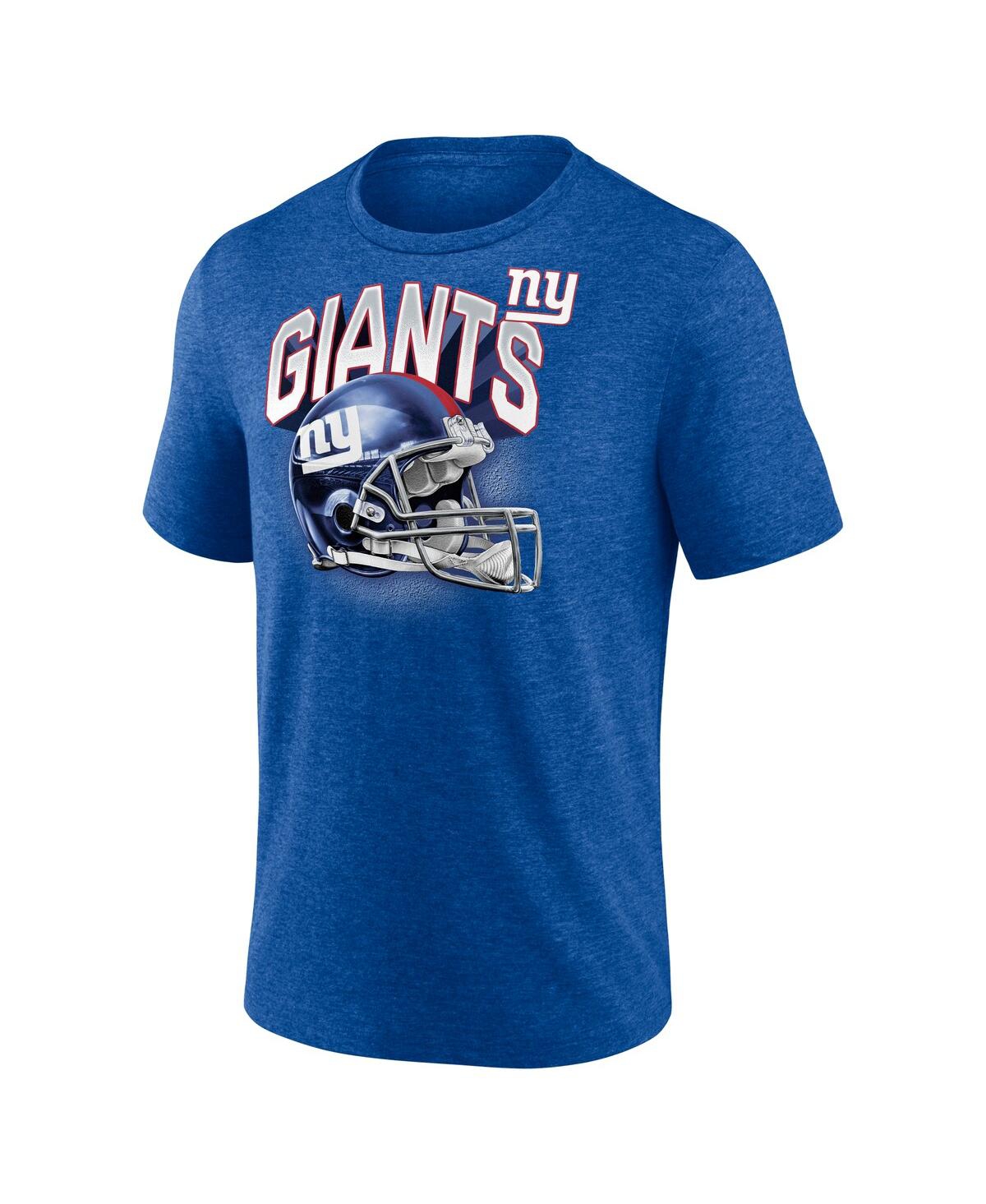 Fanatics Men's Heather Royal New York Giants Tri-blend Helmet End Around T-shirt