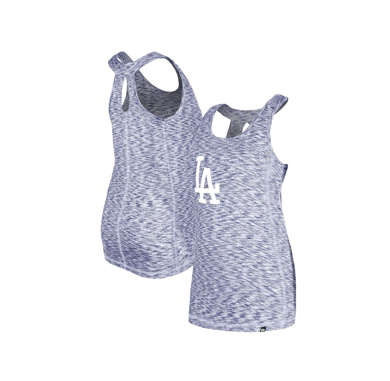 Women's Royal Los Angeles Dodgers Space Dye Keyhole Back Tank Top