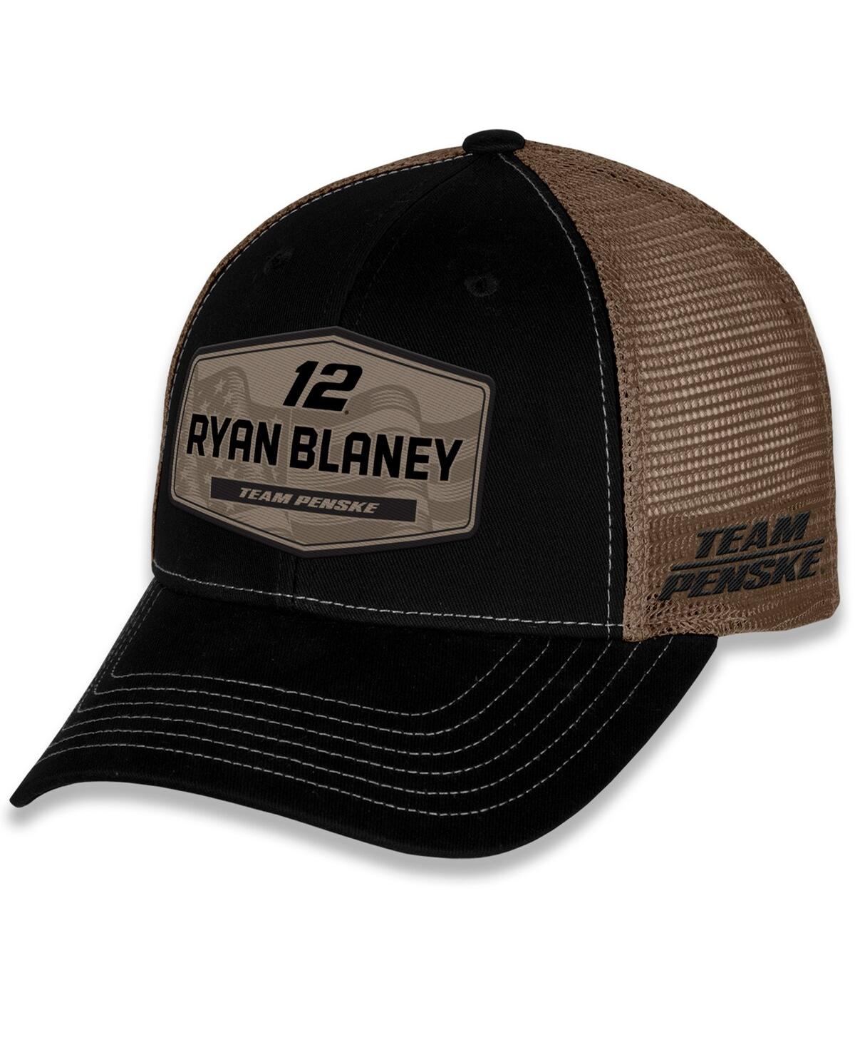 Checkered Flag Sports Men's And Women's Black/brown Ryan Blaney Flag Trucker Adjustable Hat