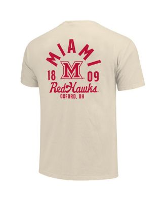 Men's Cream Miami University RedHawks Comfort Colors Mascot Overlay T-Shirt