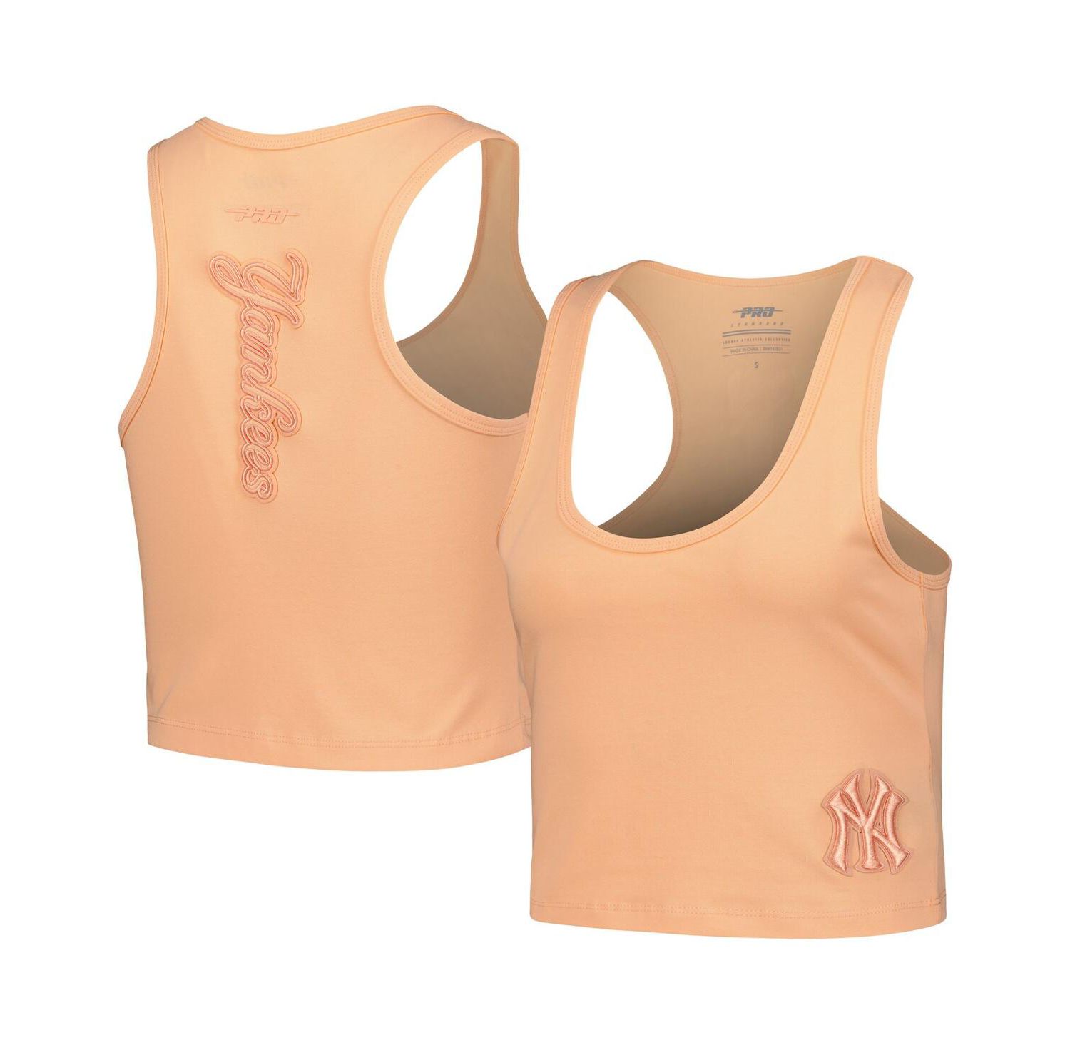 Women's Orange New York Yankees Neutral Fitted Racerback Tank Top