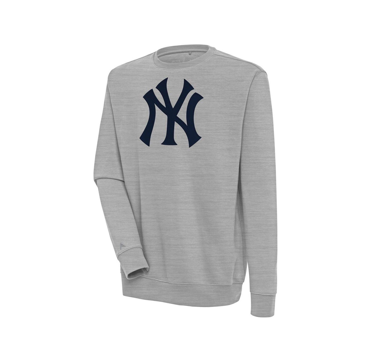 Men's Heather Gray New York Yankees Victory Pullover Sweatshirt