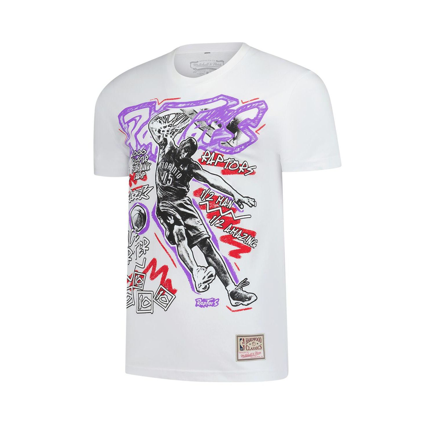Men's Vince Carter White Toronto Raptors Hardwood Classics Chalked Up T-Shirt