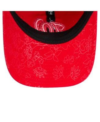 Women's Red Washington Nationals Tonal Floral 9TWENTY Adjustable Hat