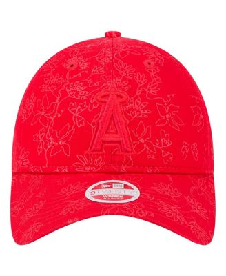 Women's Red Los Angeles Angels Tonal Floral 9TWENTY Adjustable Hat
