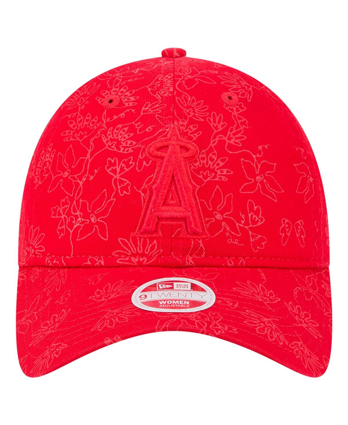 New Era Women's Red Los Angeles Angels Tonal Floral 9twenty Adjustable Hat