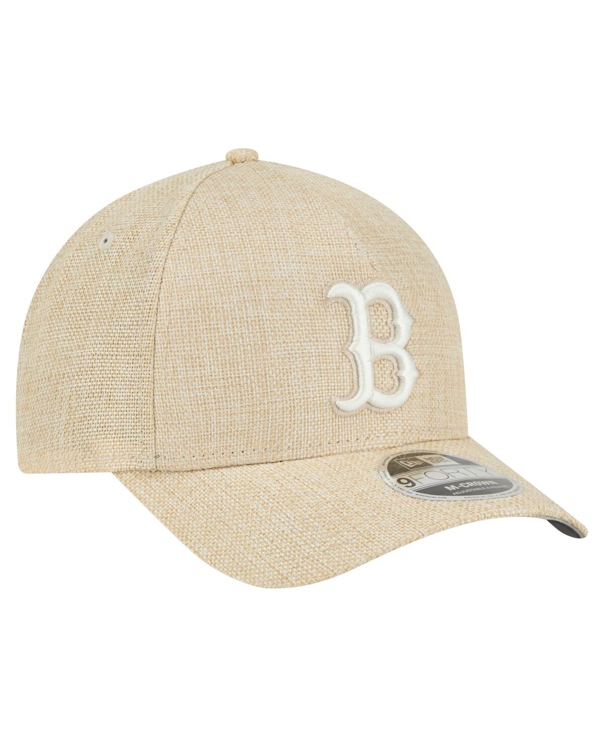 New Era Men's Beige Boston Red Sox Cotton Weave M-crown A-frame 9forty Adjustable Hat