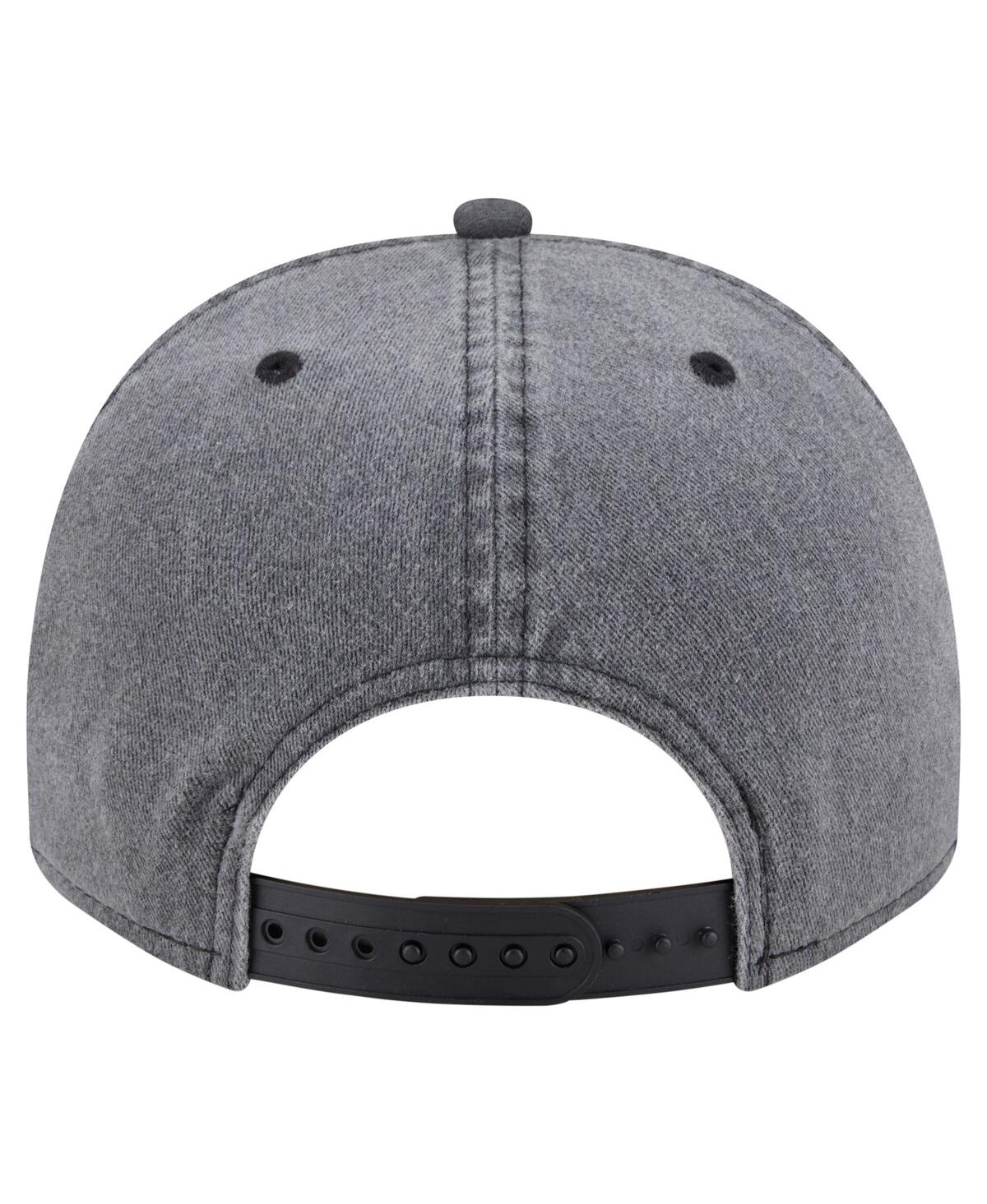 New Era Men's Charcoal Orlando Magic Throwback Washed Pre-curved 9fifty Snapback Hat