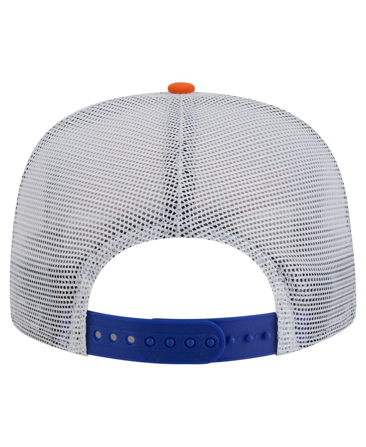 New Era Men's Blue/orange New York Knicks Throwback Dye Golfer Snapback Hat