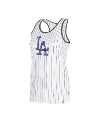 Women's White Los Angeles Dodgers Gameday Pinstripe Tank Top