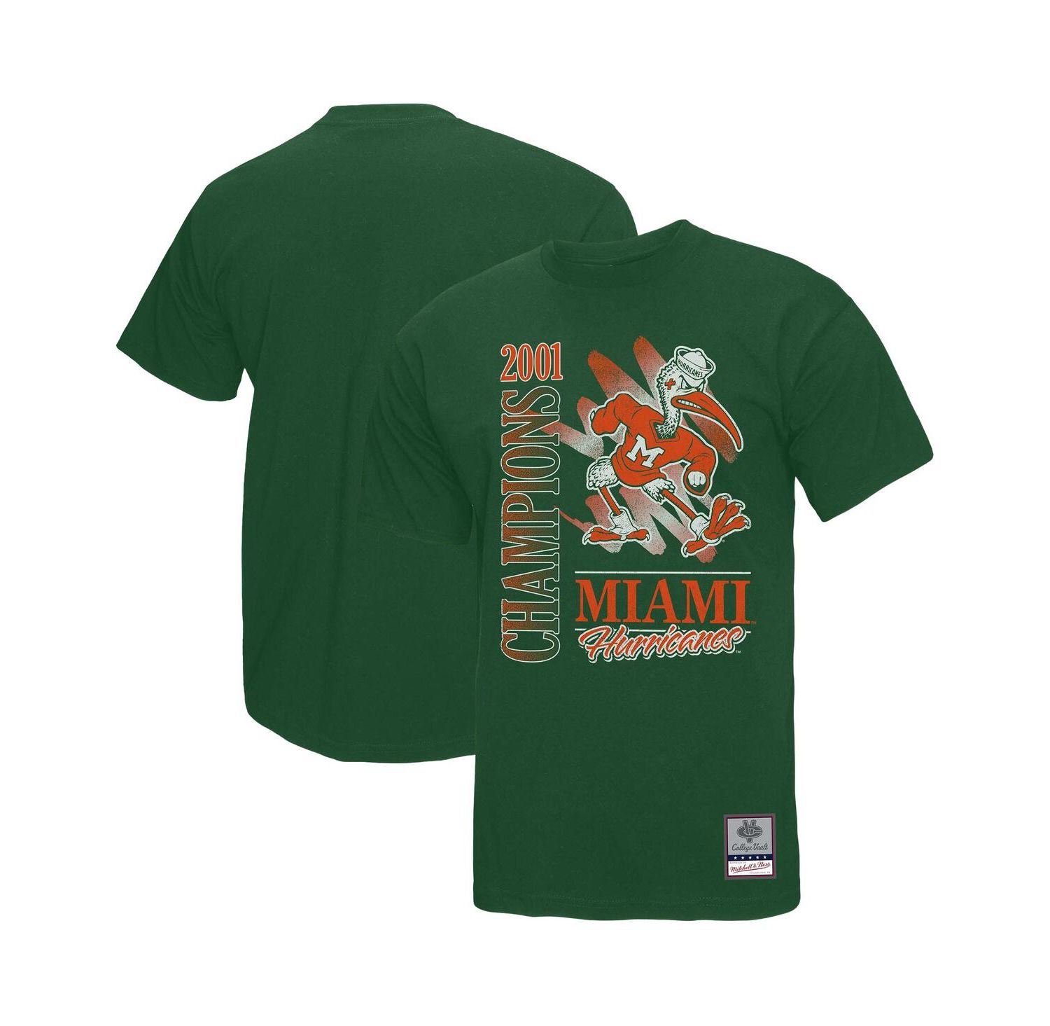 Men's Green Miami Hurricanes Retro Brush Mineral Wash T-Shirt