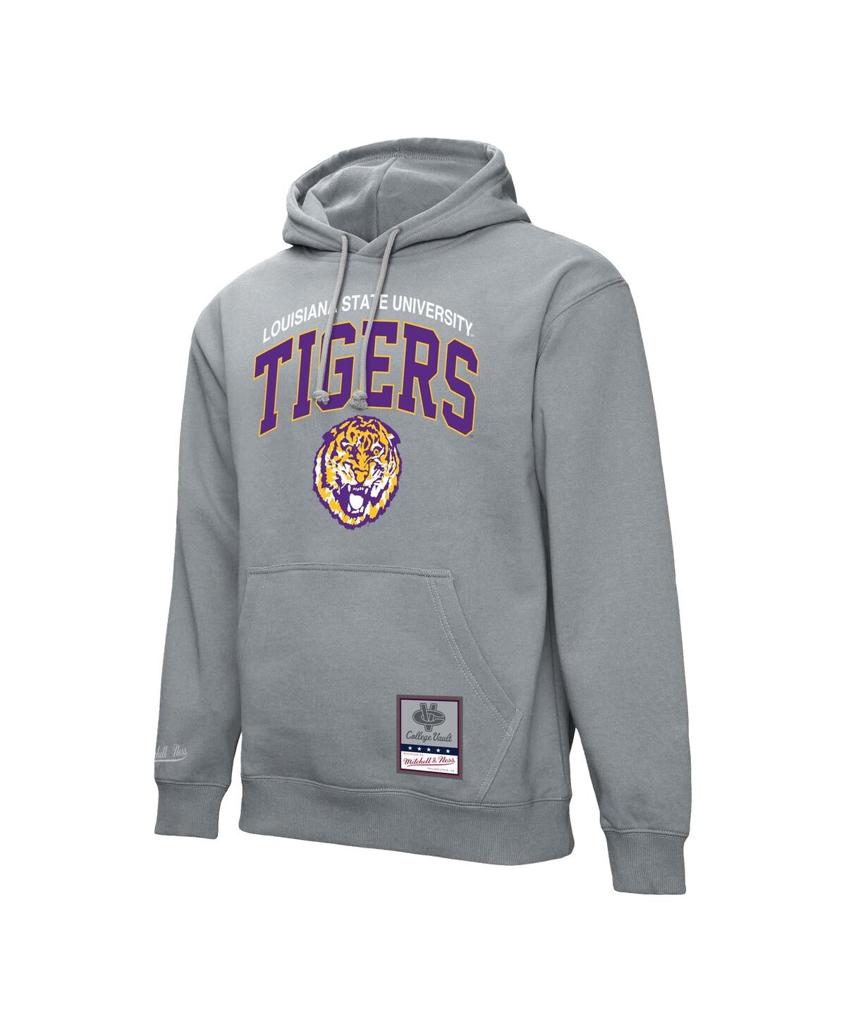 Mitchell & Ness Heather Gray Lsu Tigers Classic Arch Pullover Hoodie