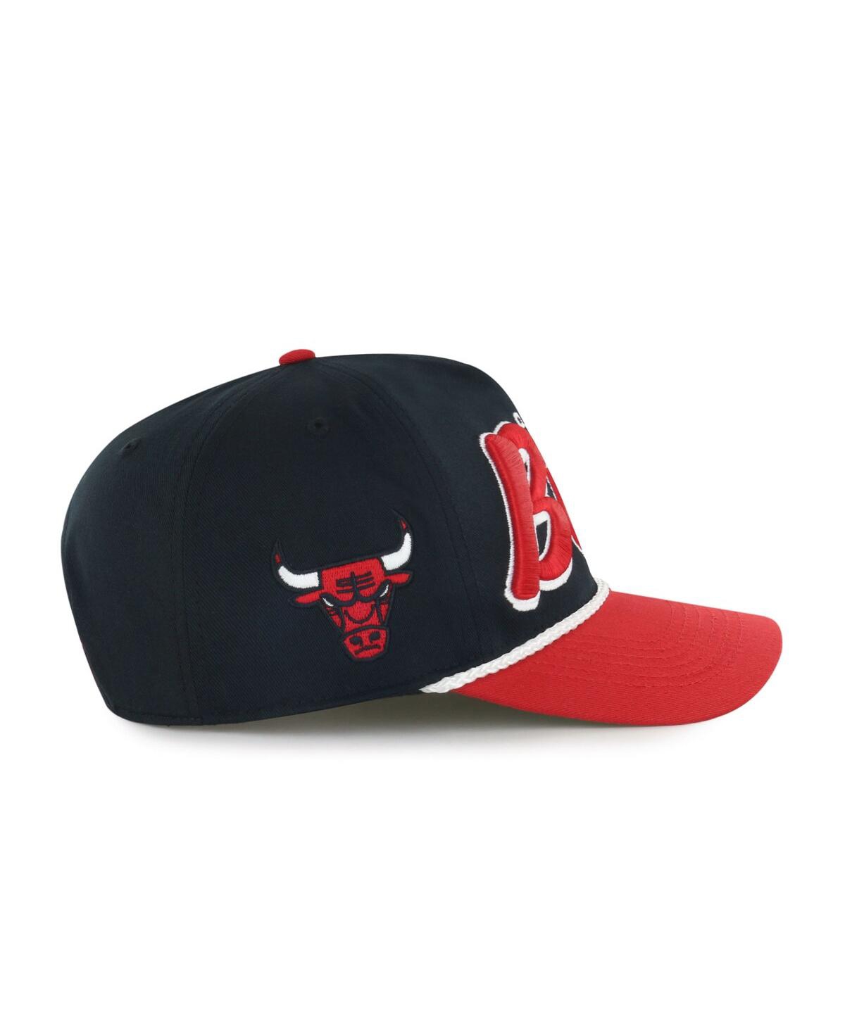 47 Brand Men's Black/red Chicago Bulls Drop Shadow Rope Hitch Adjustable Hat