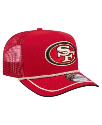 Men's Scarlet San Francisco 49ers Vintage Team Rope A-Frame Trucker 9FIFTY Snapback Hat