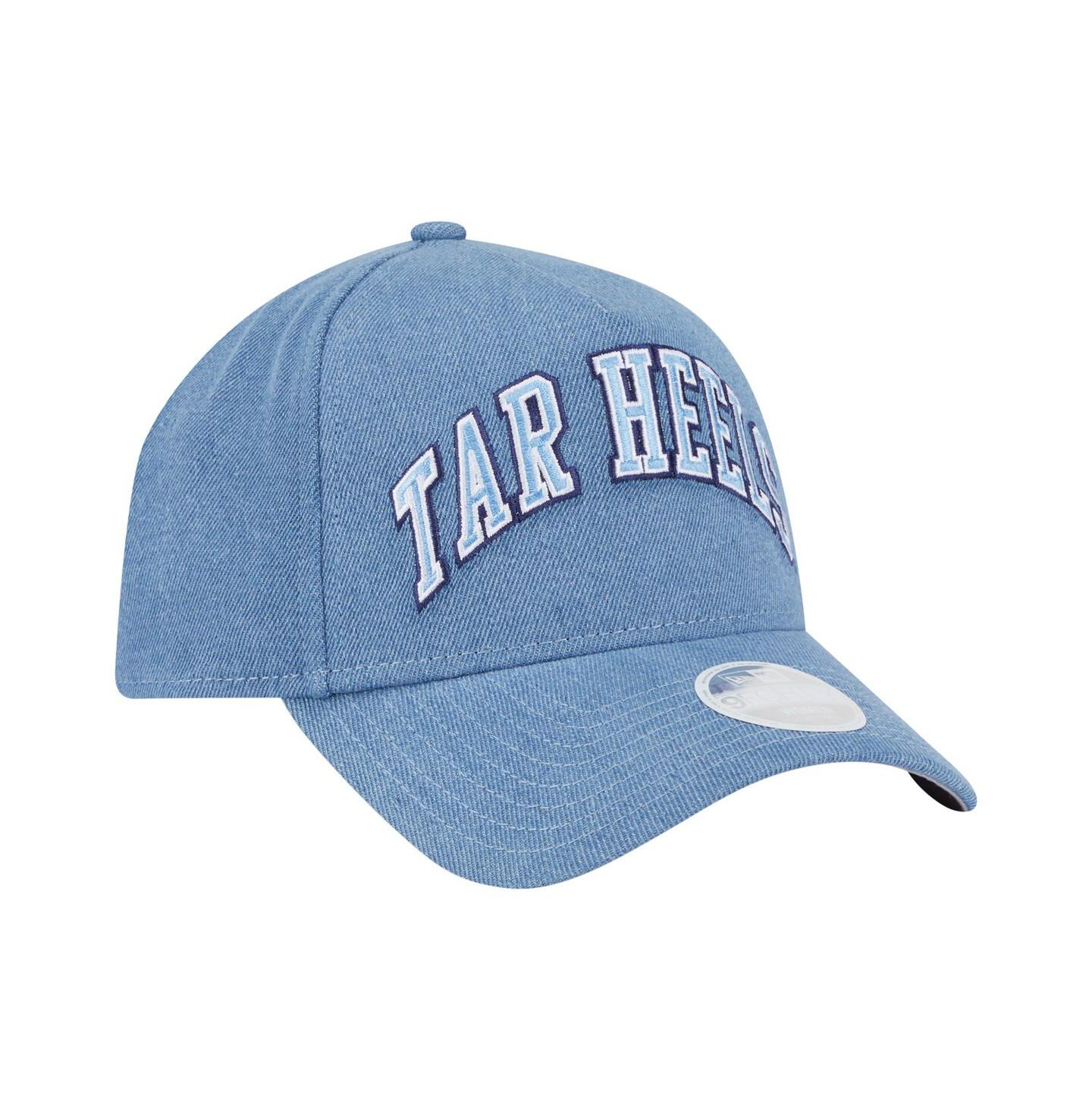 Женские головные уборы New Era Denim North Carolina Tar Heels A-Frame 9FORTY Adjustable Hat — фото 3