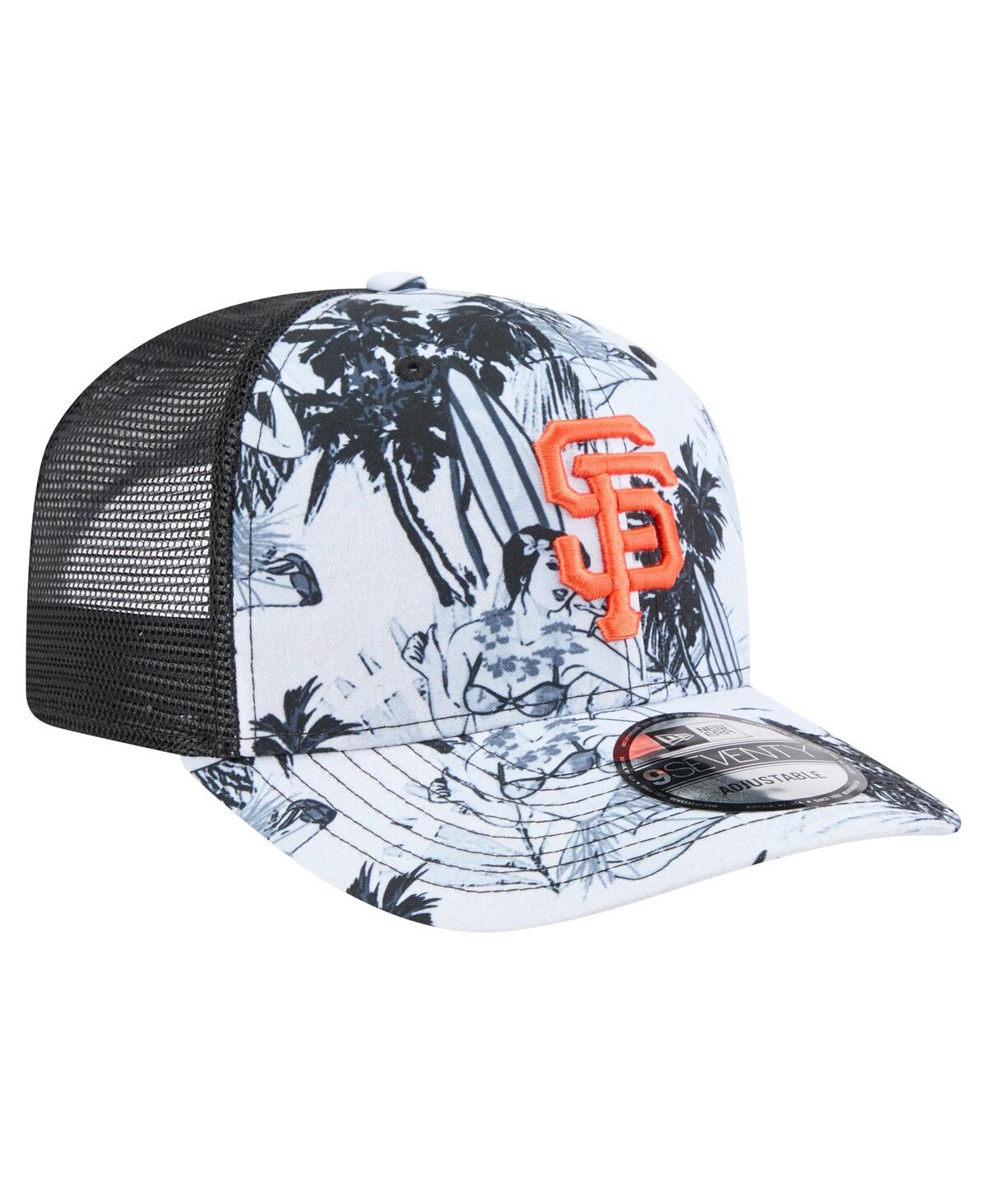 NEW ERA MEN'S BLACK SAN FRANCISCO GIANTS HULA TRUCKER 9SEVENTY ADJUSTABLE HAT 