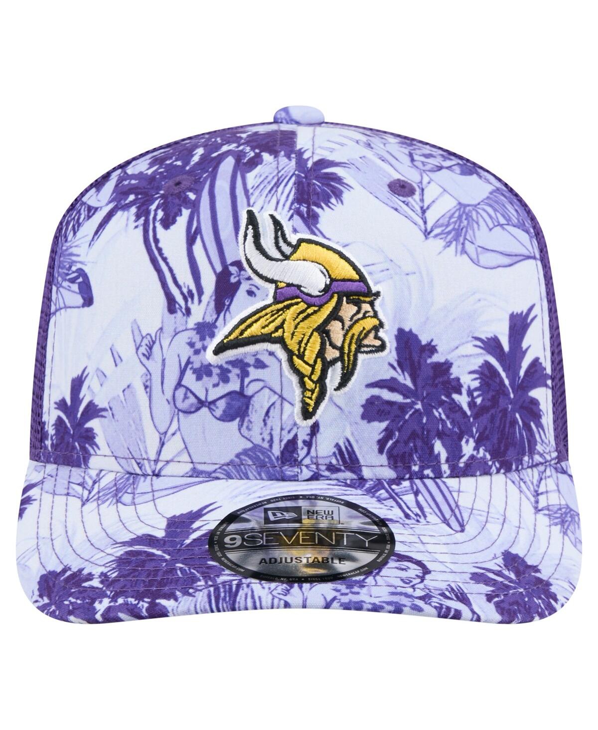 NEW ERA MEN'S PURPLE MINNESOTA VIKINGS HULA 9SEVENTY ADJUSTABLE TRUCKER HAT 