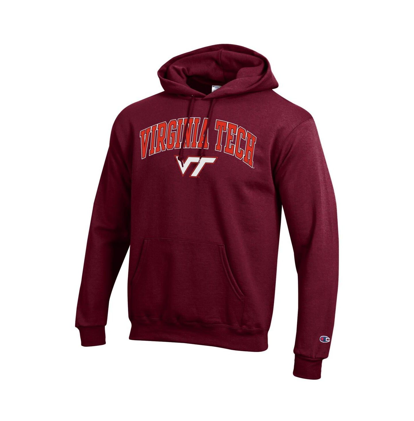 Мужское худи Champion Maroon Virginia Tech Hokies Arched Logo Fleece Pullover, цвет: Чёрный — фото 4